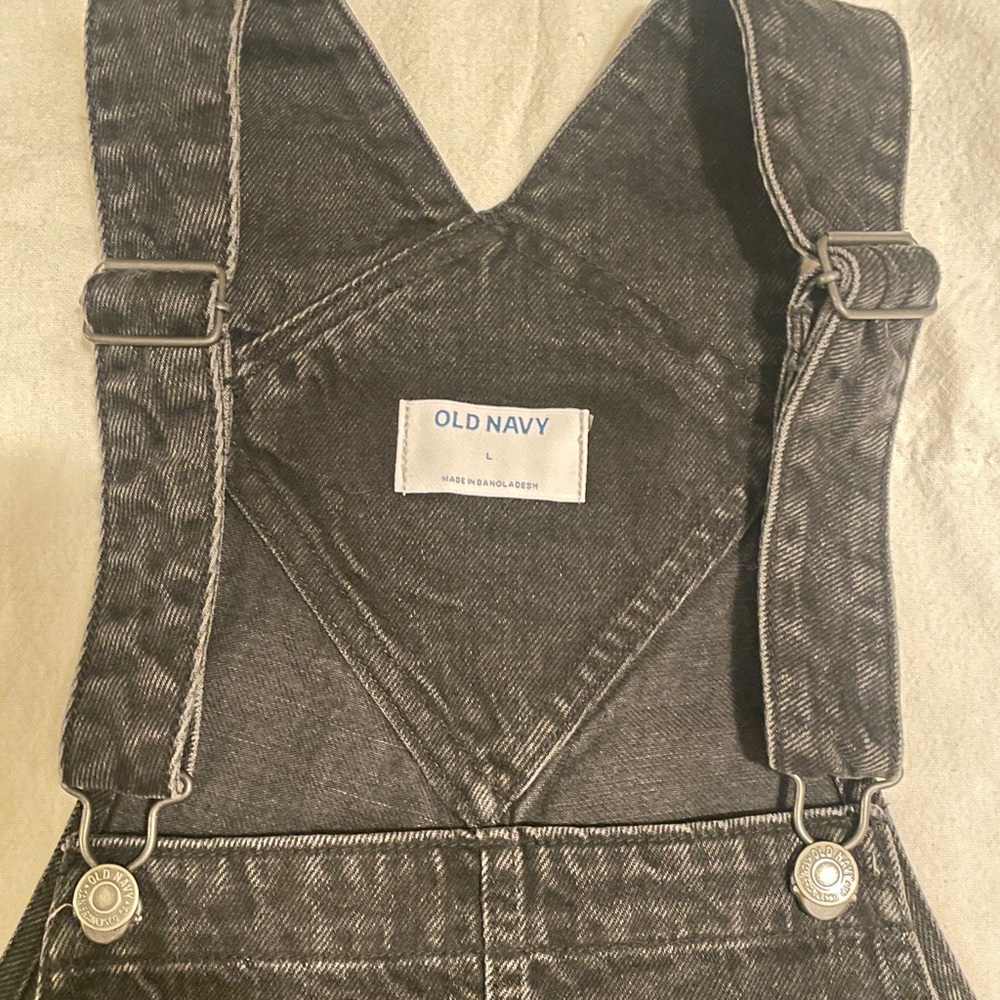 Old Navy Black Denim Overalls